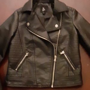 Girl's 6-7 Art Class Black Faux Leather Jacket